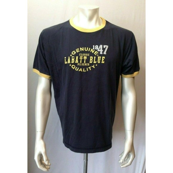Genuine Labatt Blue Beer T Shirt Men's Large Blue - Picture 1 of 7